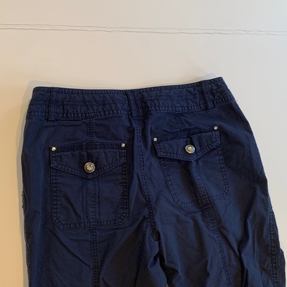 INC International Concepts Navy Blue Cotton Cropped Capri Pants Women’s Size 4P - Picture 4 of 6